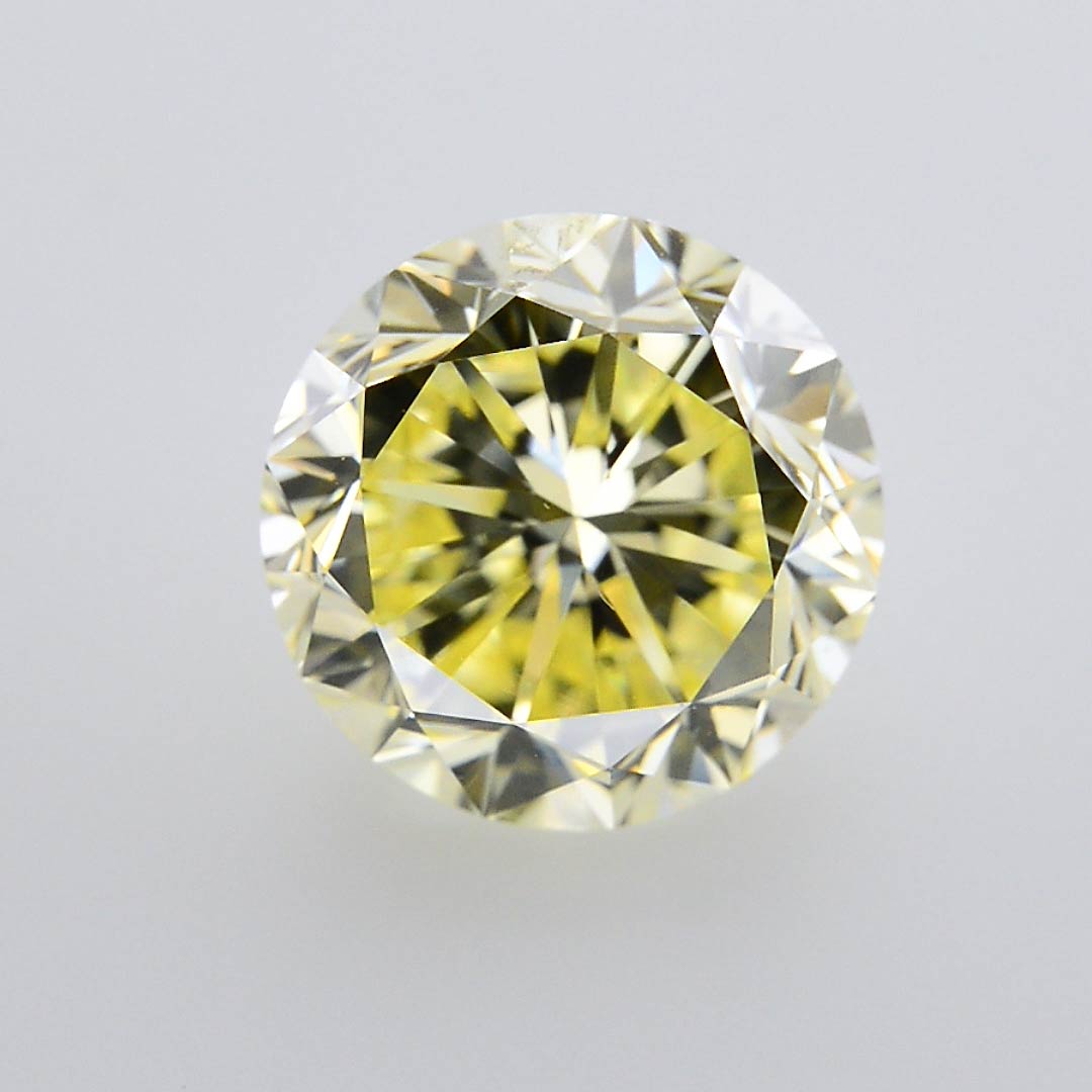 2.04 carat, Fancy Yellow Diamond, Round Shape, VVS2 Clarity, GIA, SKU