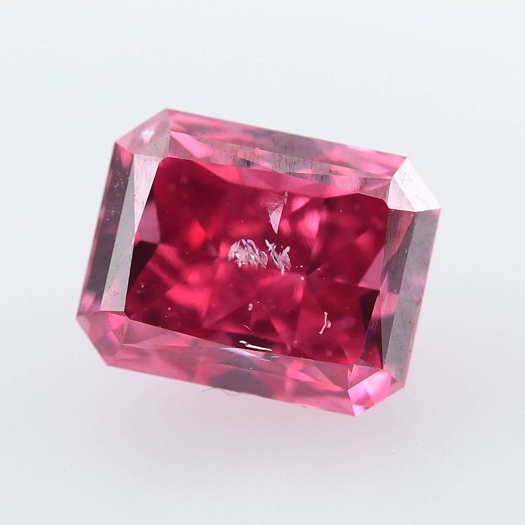 0.85 carat, Fancy Purplish Red Diamond, Radiant Shape, (I1) Clarity ...