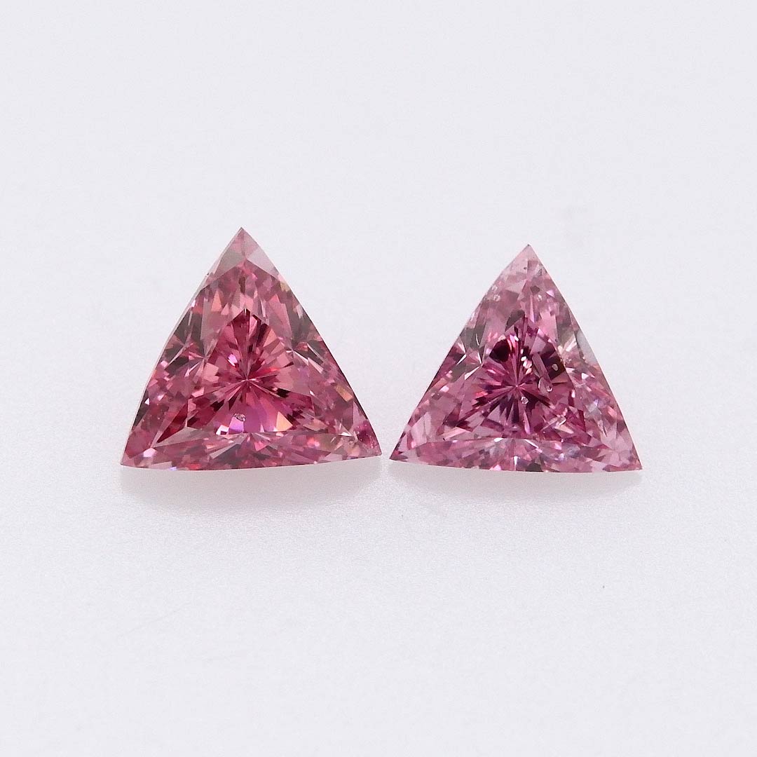 0.37 carat, Fancy Intense Purplish Pink Diamonds, Triangle Shape, I1 ...