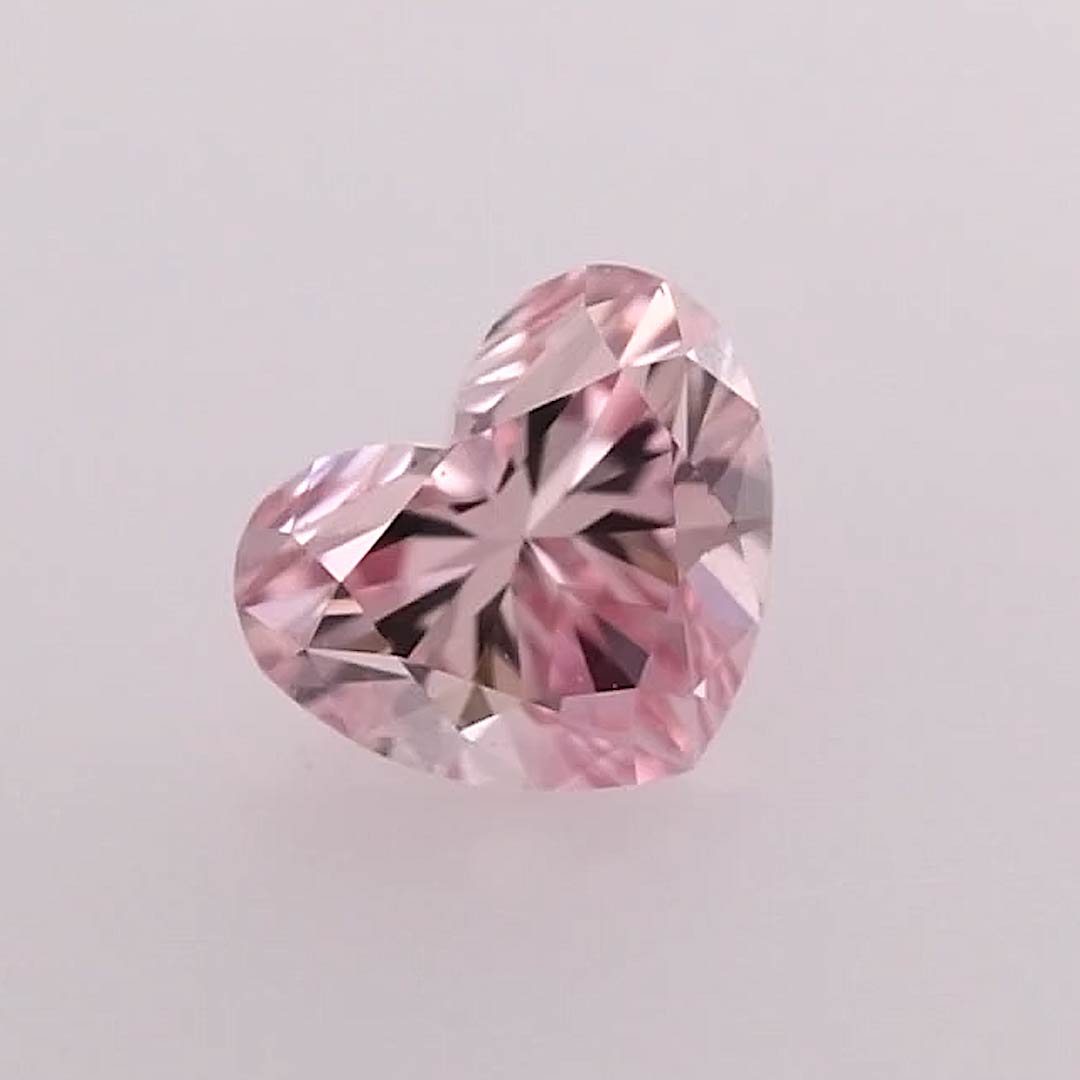 0.24 carat, Fancy Intense Pink Diamond, 6P, Heart Shape, VS1 Clarity ...
