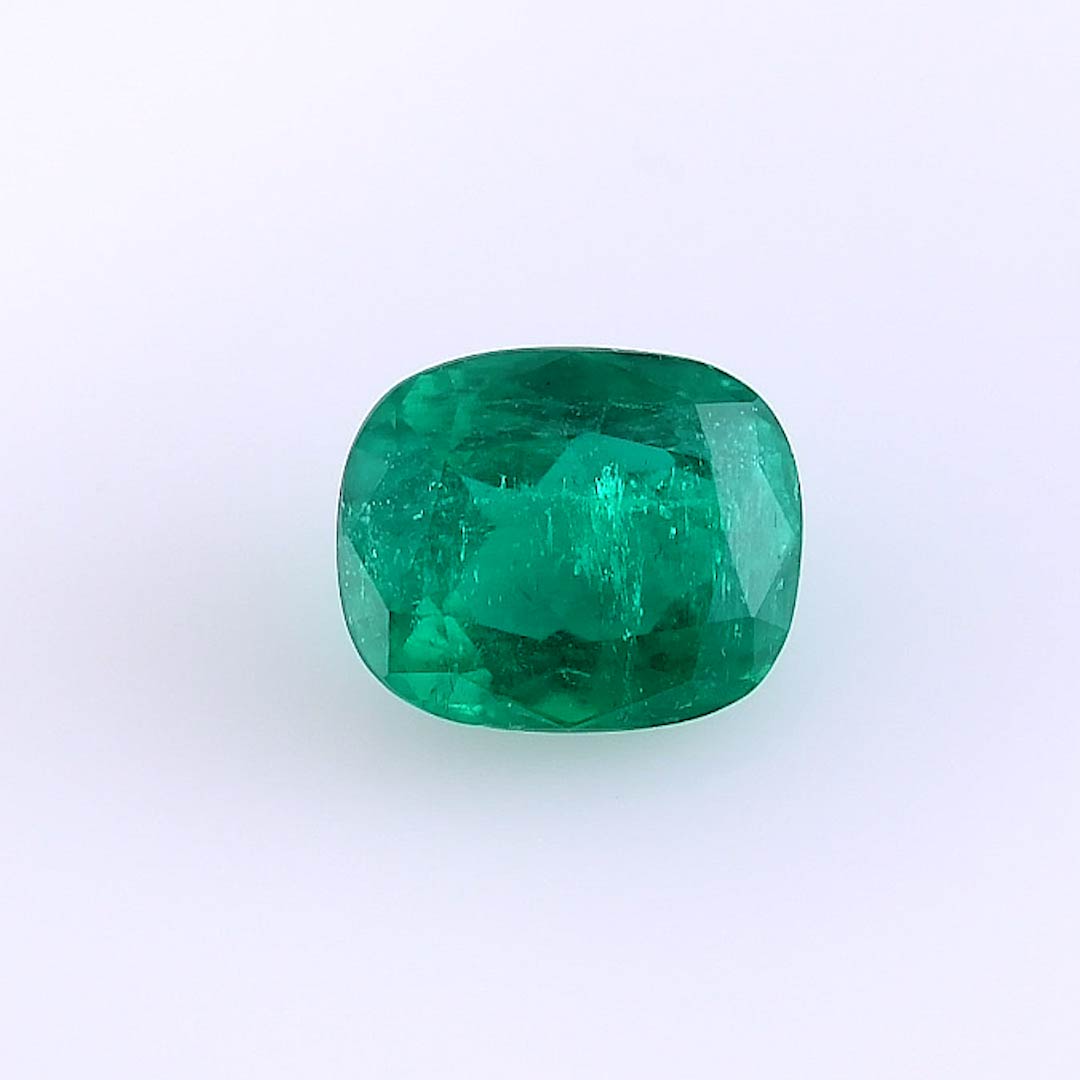 4.49 carat, Green, COLOMBIAN Emerald, Cushion Shape, Minor, CD, SKU 403849