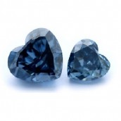 Two Heart Shaped, Fancy Blue Diamonds