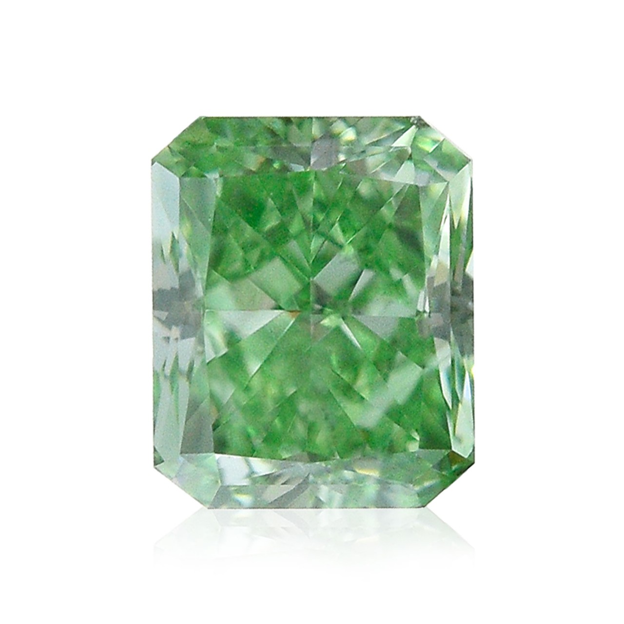 0.42 carat, Fancy Vivid Green Diamond, Radiant Shape, SI1 Clarity ...