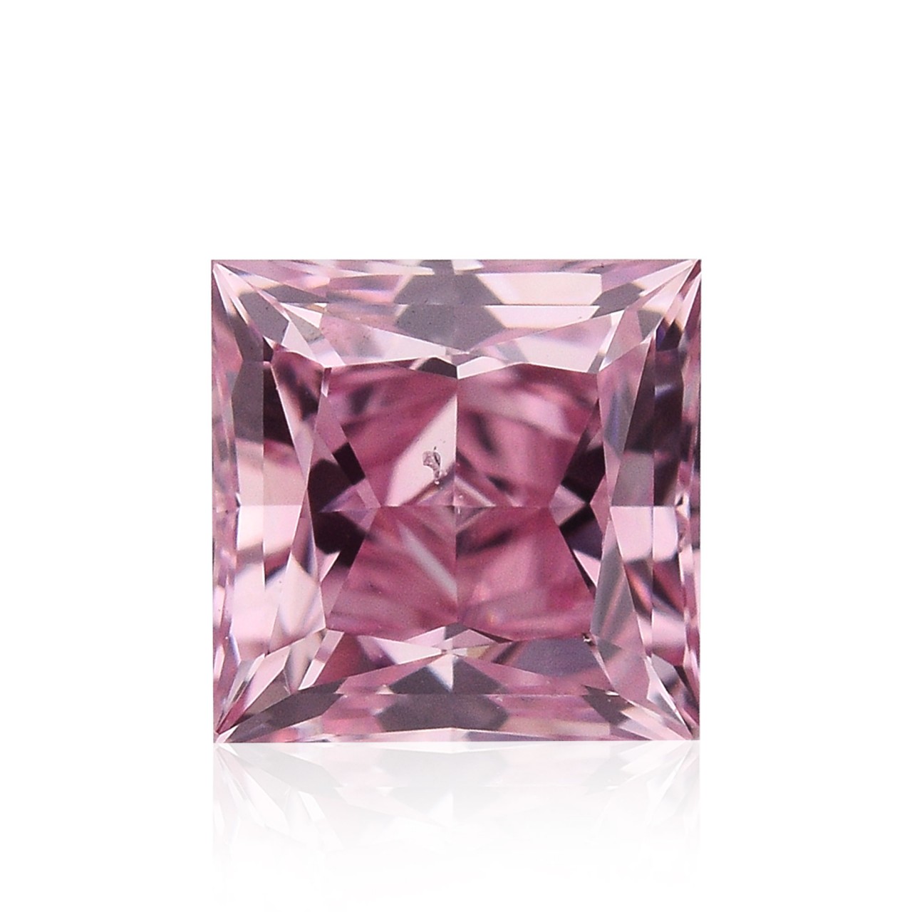 0.54 carat, Fancy Intense Purplish Pink Diamond, 6P, Princess Shape