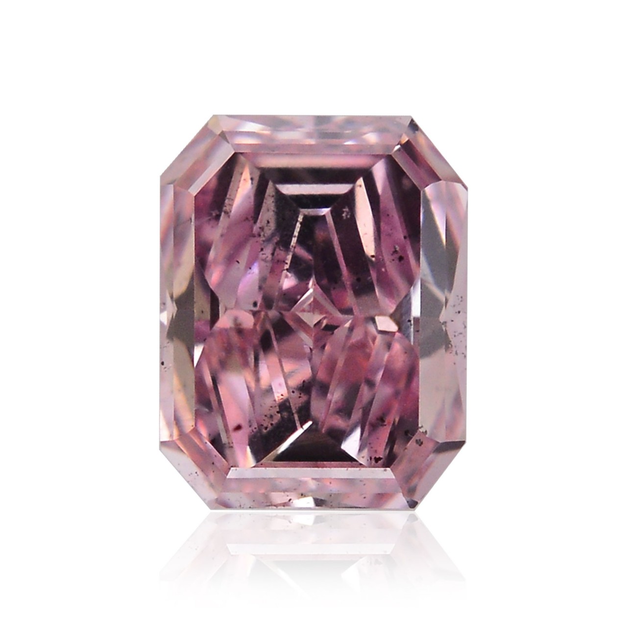 0.24 carat, Fancy Intense Purplish Pink Diamond, Emerald Shape 