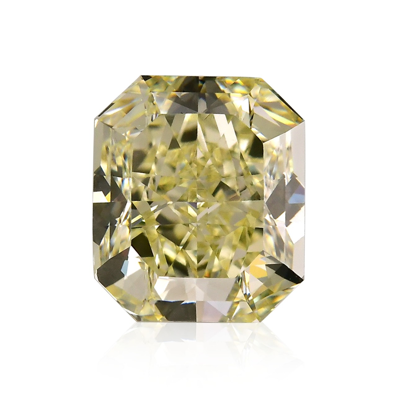 5.02 carat, U-V, Light Yellow Diamond, Radiant Shape, VS2 Clarity, GIA, SKU 296184 5.02 carat, U-V, Light Yellow Diamond, Radiant Shape, VS2 Clarity, GIA, SKU 296184