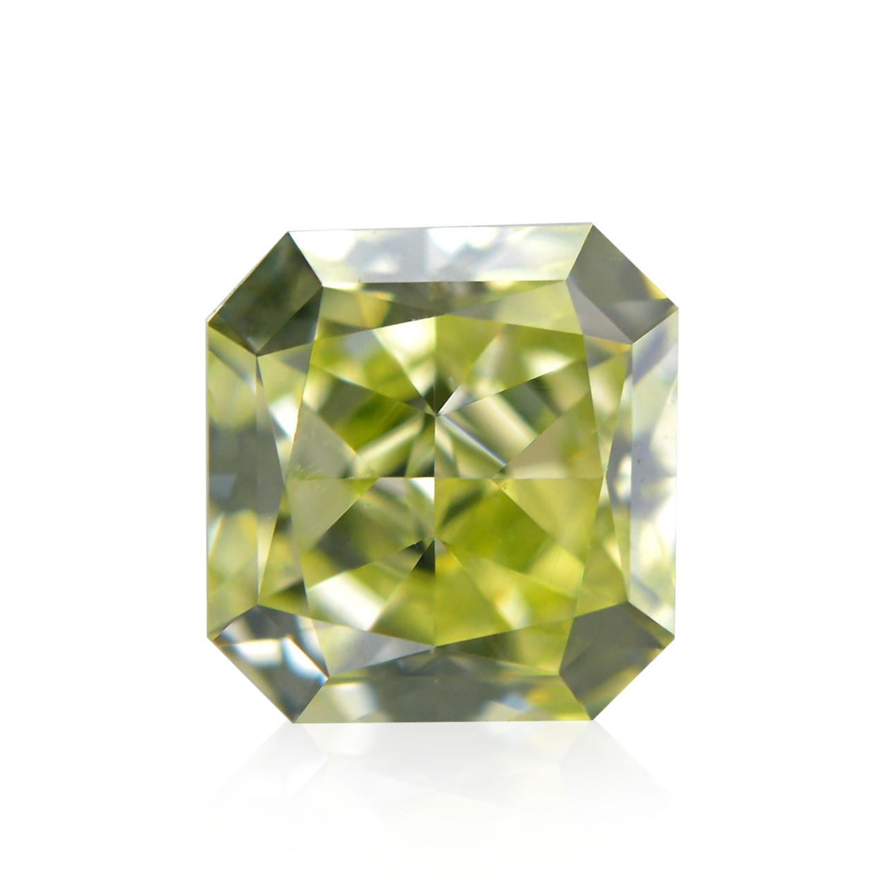 0.38 carat, Fancy Intense Yellowish Green Diamond, Radiant Shape ...