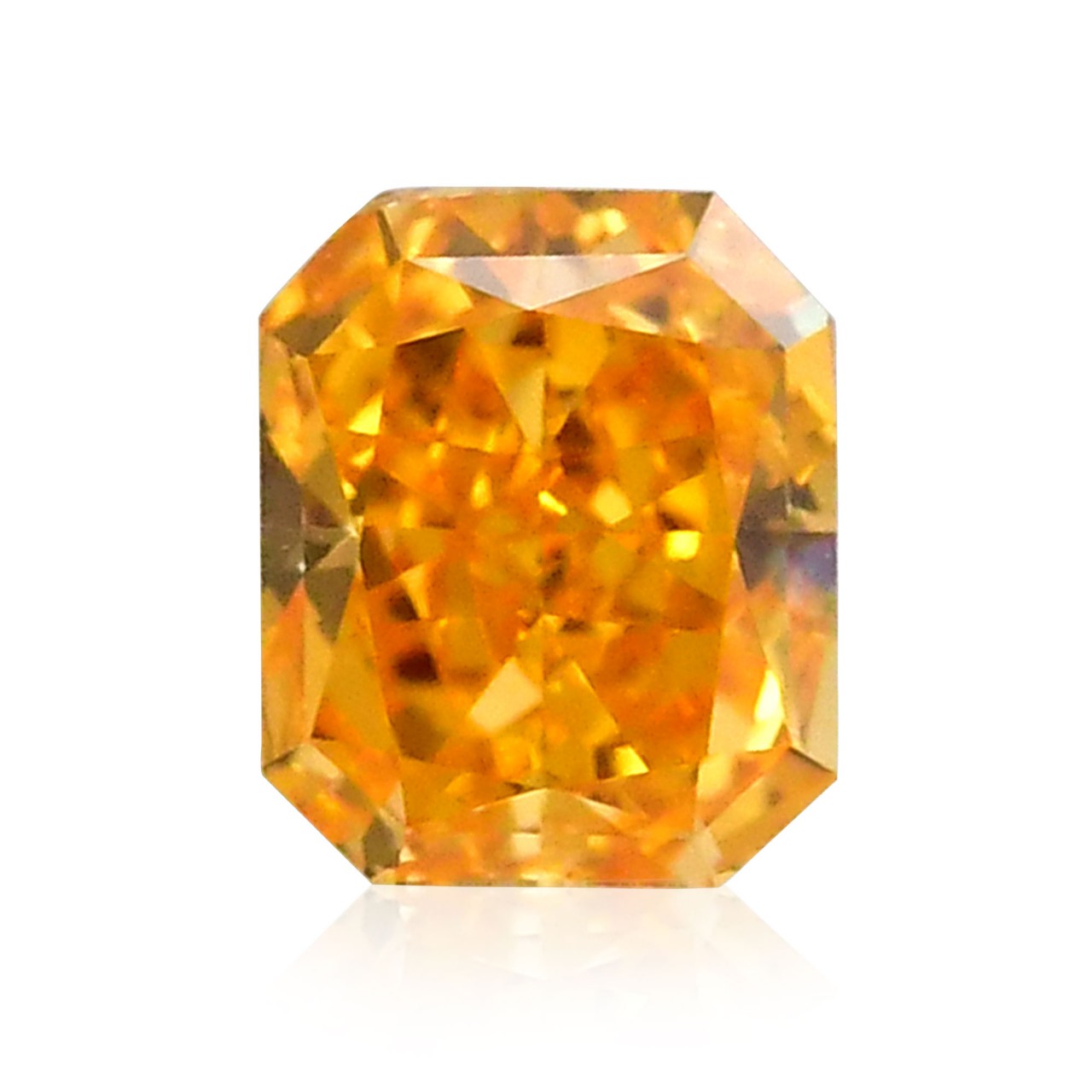 0.37 carat, Fancy Vivid Yellow Orange Diamond, Radiant Shape, VS1 Clarity,  GIA, SKU 367976
