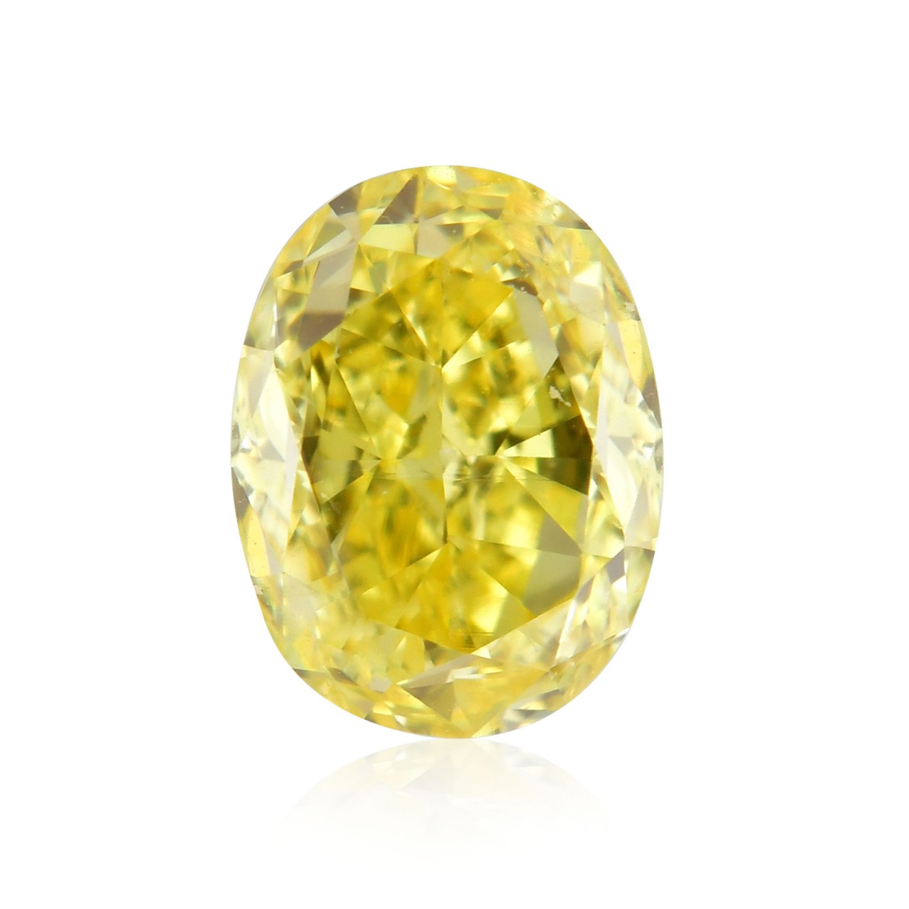 0.56 carat, Fancy Intense Yellow Diamond, Oval Shape, VS2 Clarity 
