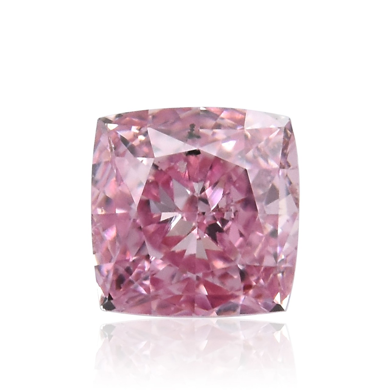 0.10 carat, Fancy Intense Pink Diamond, Cushion Shape, (SI2 