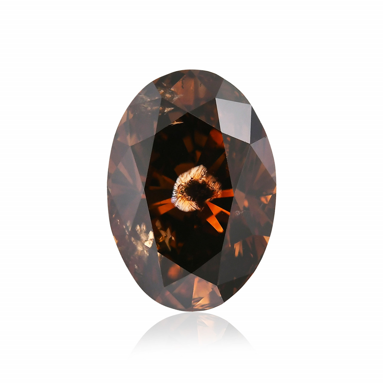 3.74 carat, Fancy Dark Brown Diamond, Oval Shape, (I1) Clarity