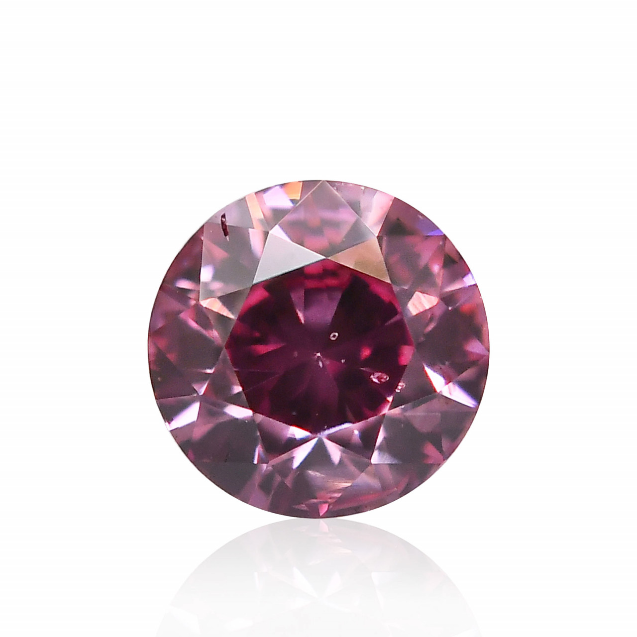 0.18 carat, Fancy Deep Purplish Pink Diamond, Round Shape, SI2 