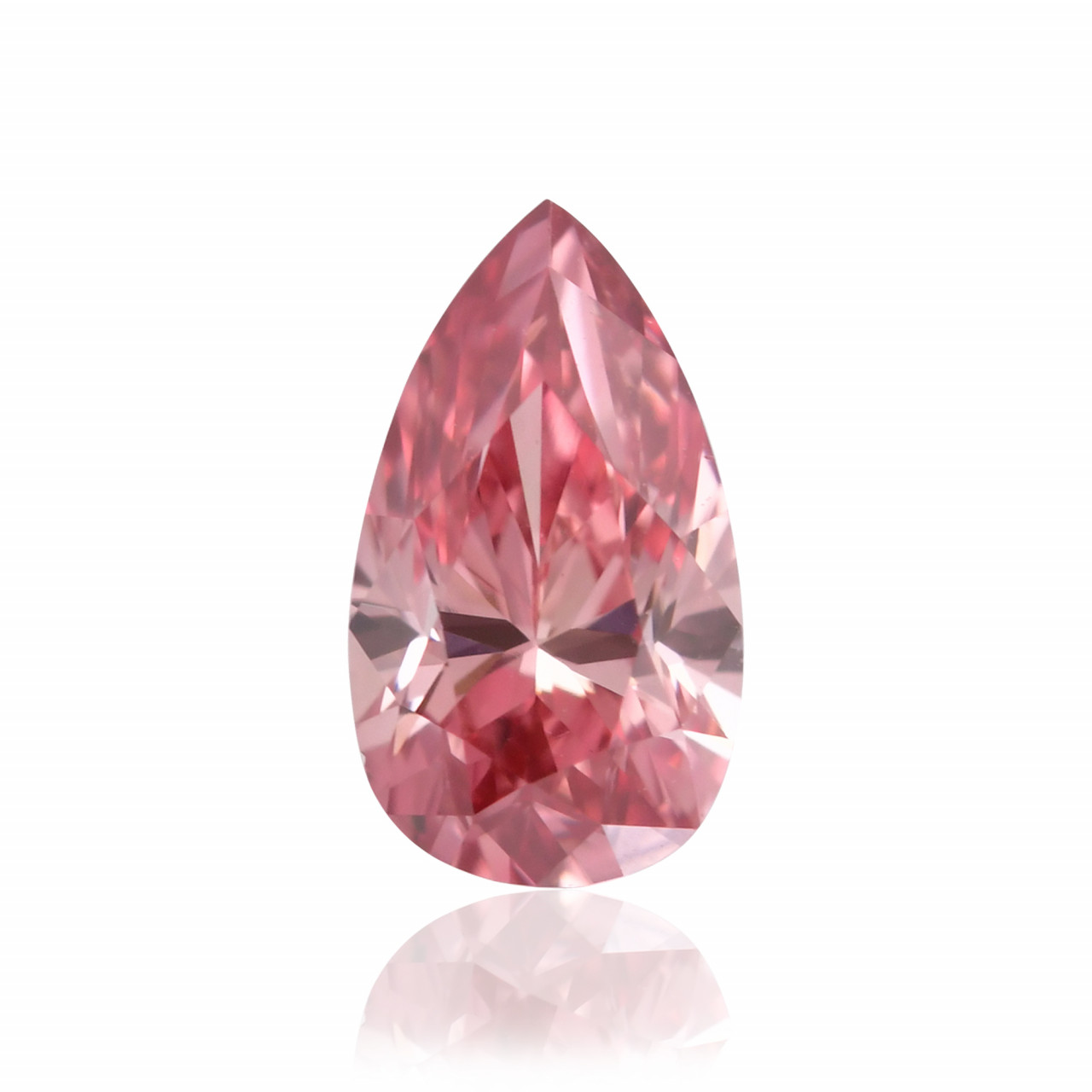 0.18 carat, Fancy Intense Pink Diamond, Pear Shape, VS2 Clarity 
