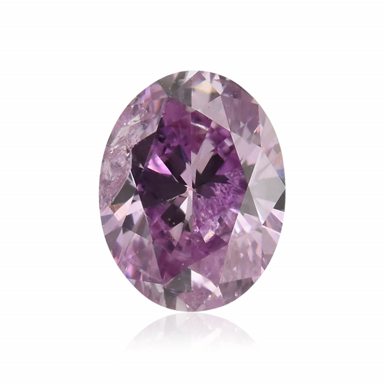 0.16 carat, Fancy Intense Pink Purple Diamond, Oval Shape, (I1