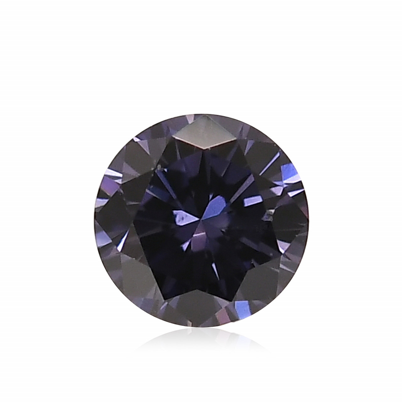 0.14 carat, Fancy Deep Grayish Bluish Violet Diamond, Round Shape