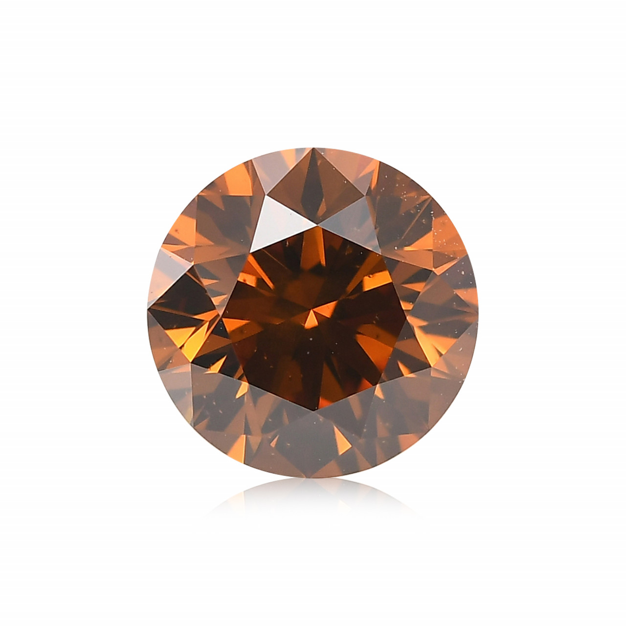 1.09 carat, Fancy Deep Brownish Orange Diamond, Round