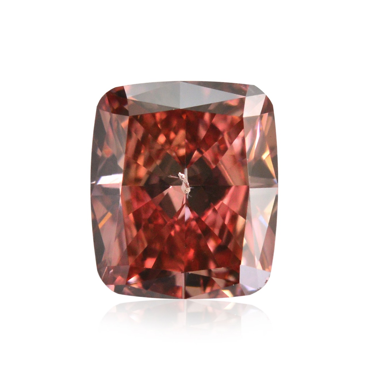 0.29 carat, Fancy Red Diamond, Cushion Shape, SI2 Clarity, GIA, SKU 88113.