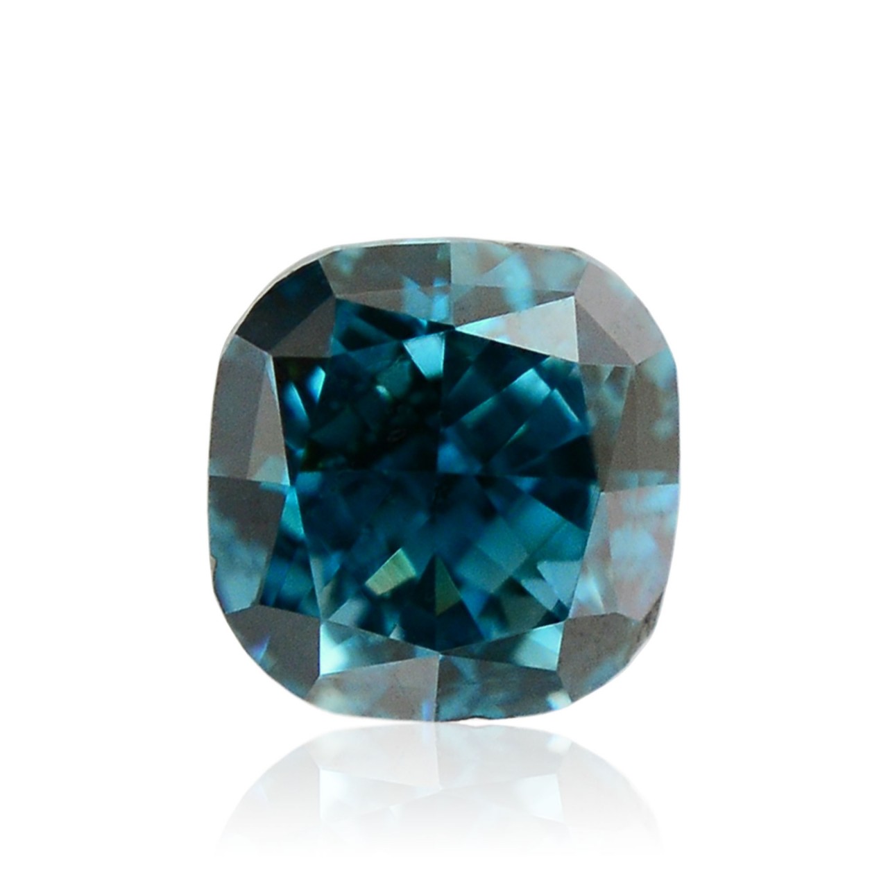 0.55 carat, Fancy Intense Green Blue Diamond, Cushion Shape, SI2