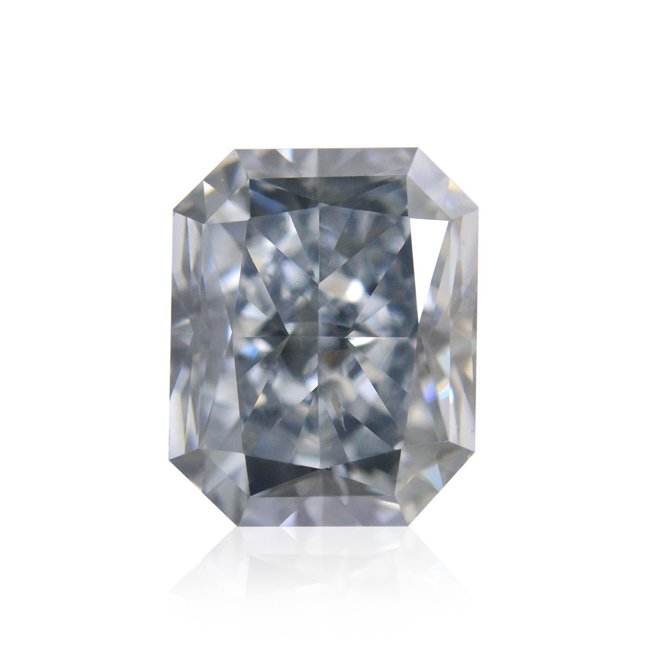 0.46 carat, Fancy Gray Blue Diamond, Radiant Shape, SI1 Clarity 
