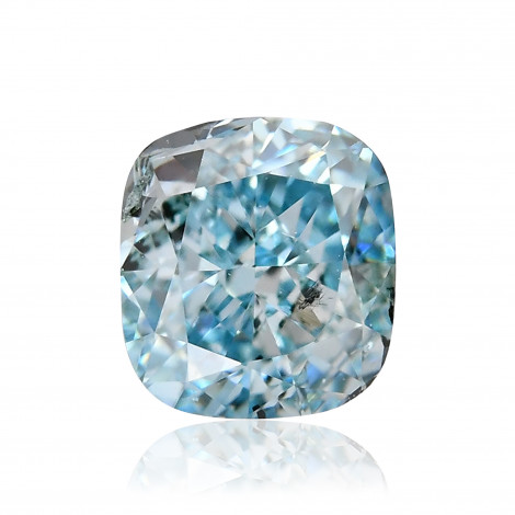 0.55 carat, Fancy Intense Green Blue Diamond, Cushion Shape, SI2
