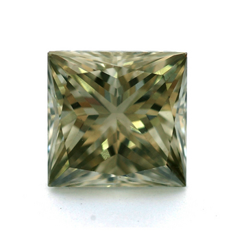 2.00 carat, Fancy Dark Gray-Greenish Yellow Diamond, Princess 