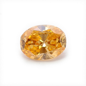0.19 carat, Fancy Intense Yellowish Orange Diamond, Oval Shape 