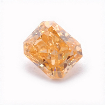 0.24 carat, Fancy Intense Yellowish Orange Diamond, Radiant