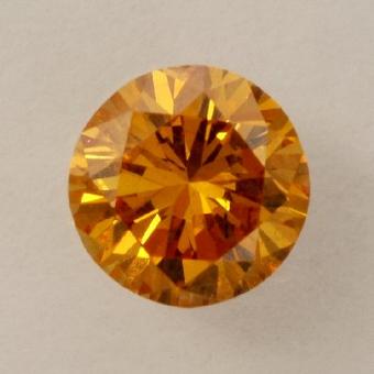 0.37 carat, Fancy Intense Yellowish Orange Diamond, Round Shape 