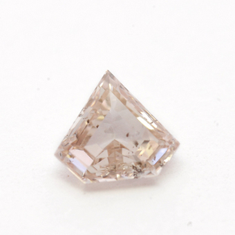 0.19 carat, Fancy Light Orangy Pink Diamond, Pear Shape, I1