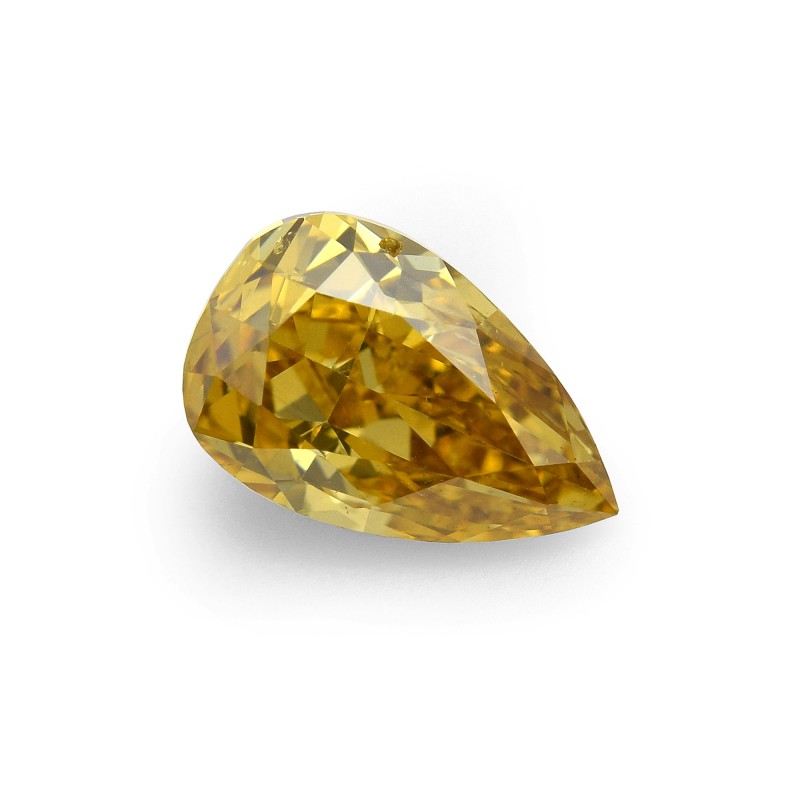 0.56 carat, Fancy Deep Brownish Yellow Diamond, Pear Shape, (SI2 ...