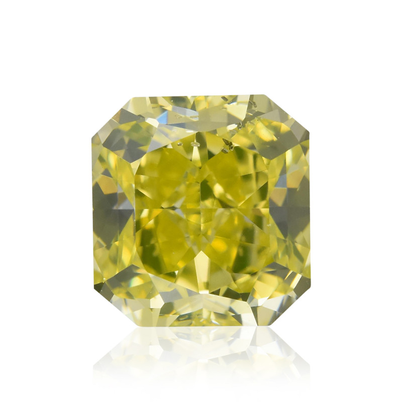 1.01 carat, Fancy Intense Green Yellow Diamond, Radiant Shape, SI2
