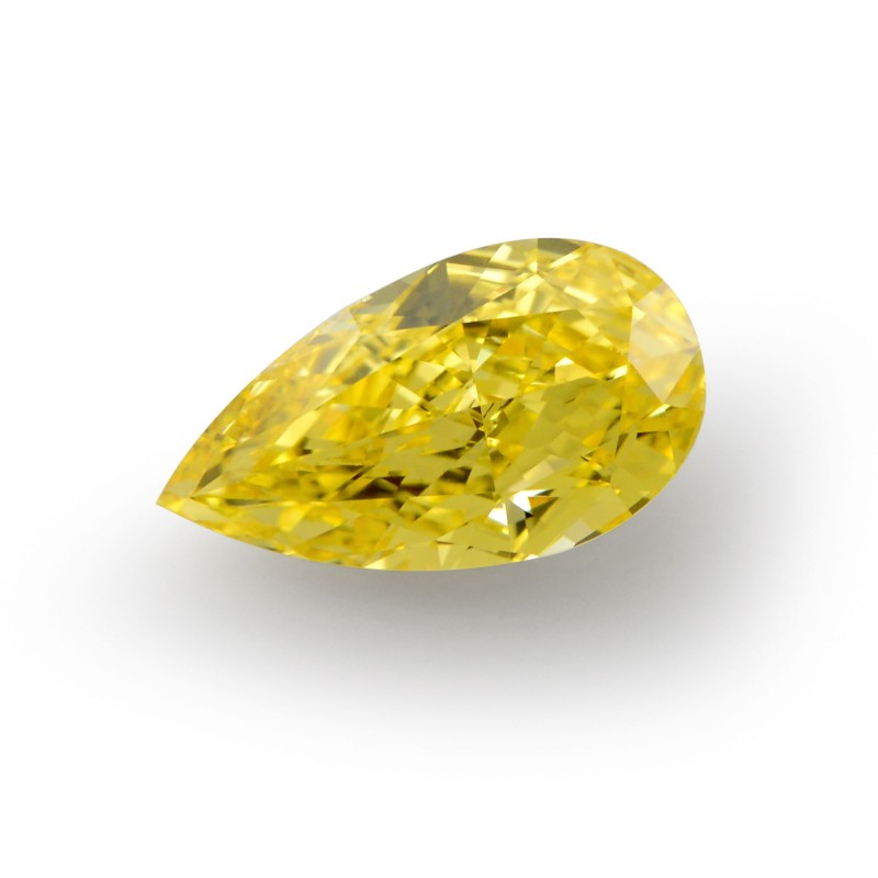 0.75 carat, Fancy Vivid Yellow Diamond, Pear Shape, VS2 Clarity, GIA ...