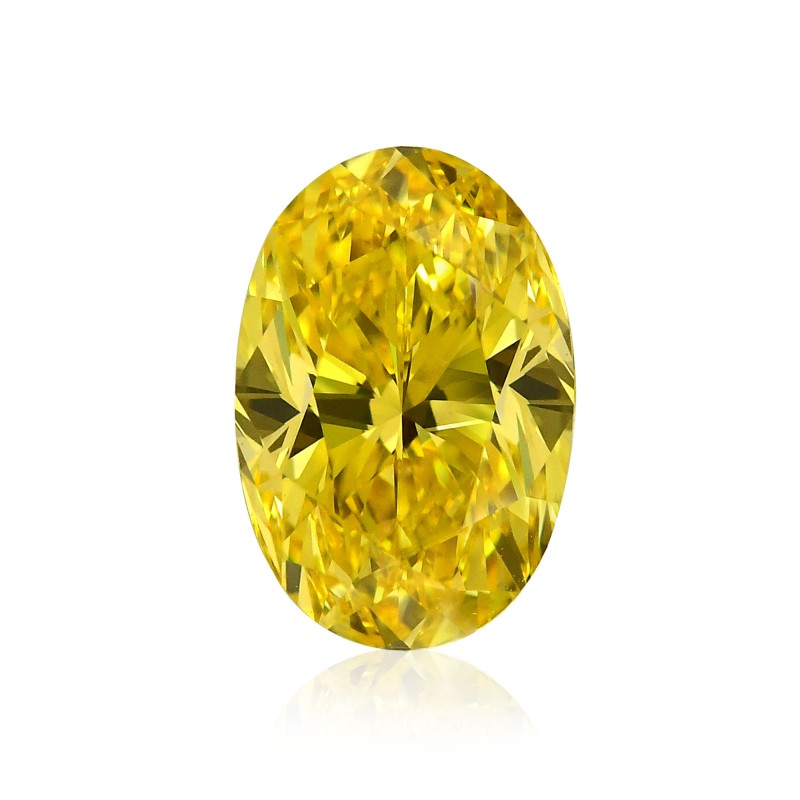 2.01 carat, Fancy Vivid Yellow Diamond, Oval Shape, IF Clarity