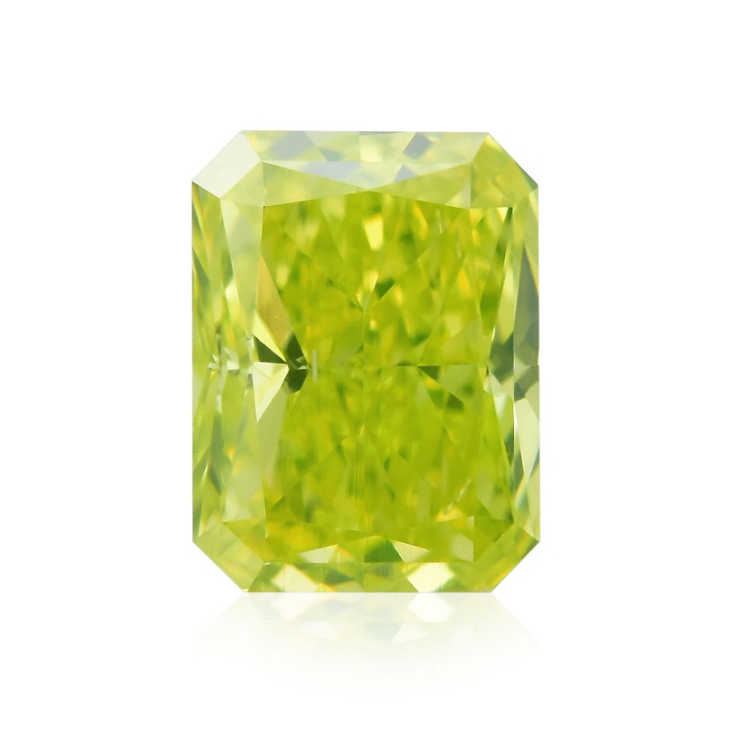 0.30 carat, Fancy Vivid Green Yellow Diamond, Radiant Shape, SI1