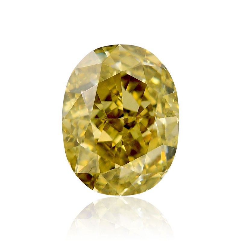 1.11 carat, Fancy Deep Brownish Greenish Yellow Diamond, Oval Shape ...