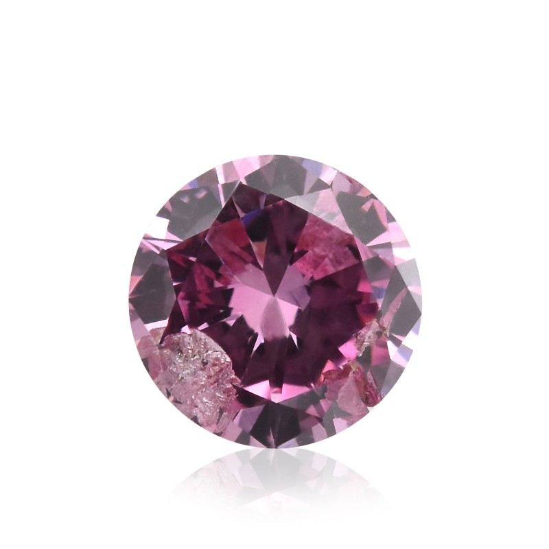 0.16 carat, Fancy Intense Purplish Pink Diamond, 4PP, Round Shape, (I2