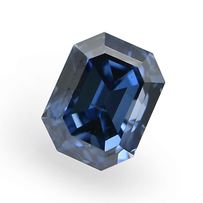 0.12 carat, Fancy Deep Blue Diamond, Emerald Shape, (SI1) Clarity, GIA ...