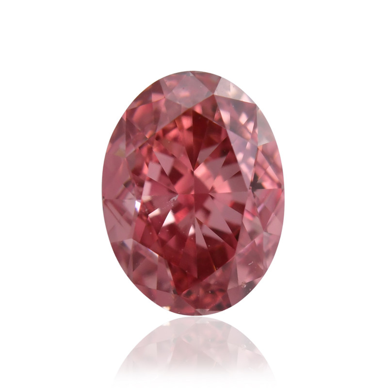0.51 carat, Fancy Deep Orangy Pink Diamond, 2PR, Oval Shape, SI1