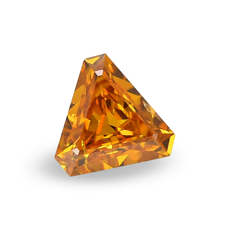 0.34 carat, Fancy Deep Yellowish Orange Diamond, Triangle Shape, I1 ...