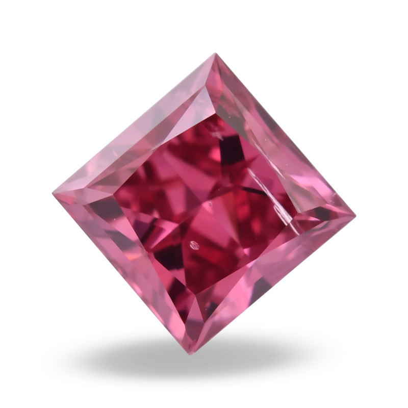 0.37 carat, Fancy Purplish Red Diamond, Princess Shape, I1 Clarity, GIA ...