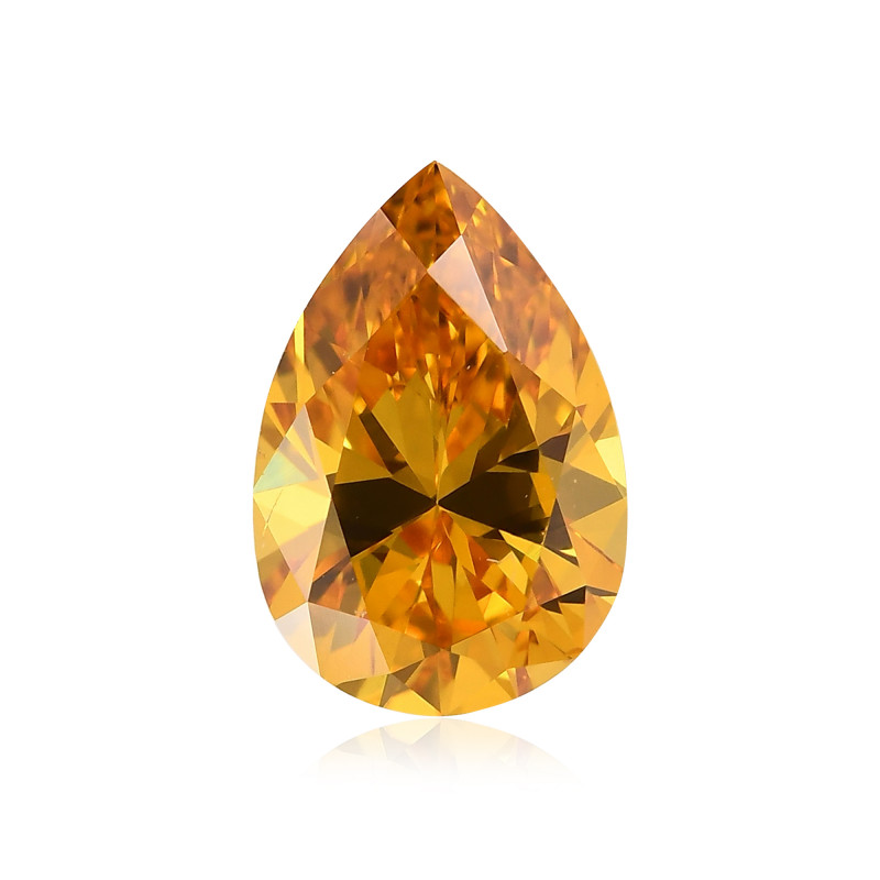 0.72 carat, Fancy Vivid Yellow Orange Diamond, Pear Shape, VS2 ...