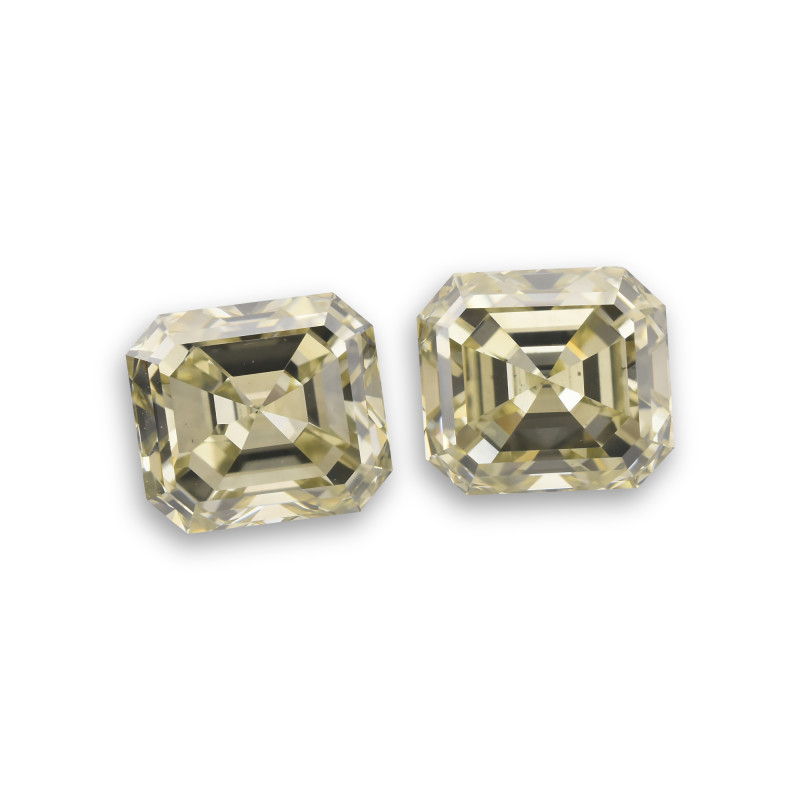 4.01 carat, Fancy Greenish Yellow Gray Diamonds, Emerald Shape, VS2 ...