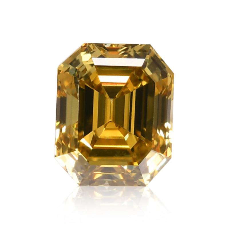0.32 carat, Fancy Deep Brownish Greenish Yellow Diamond, Emerald 