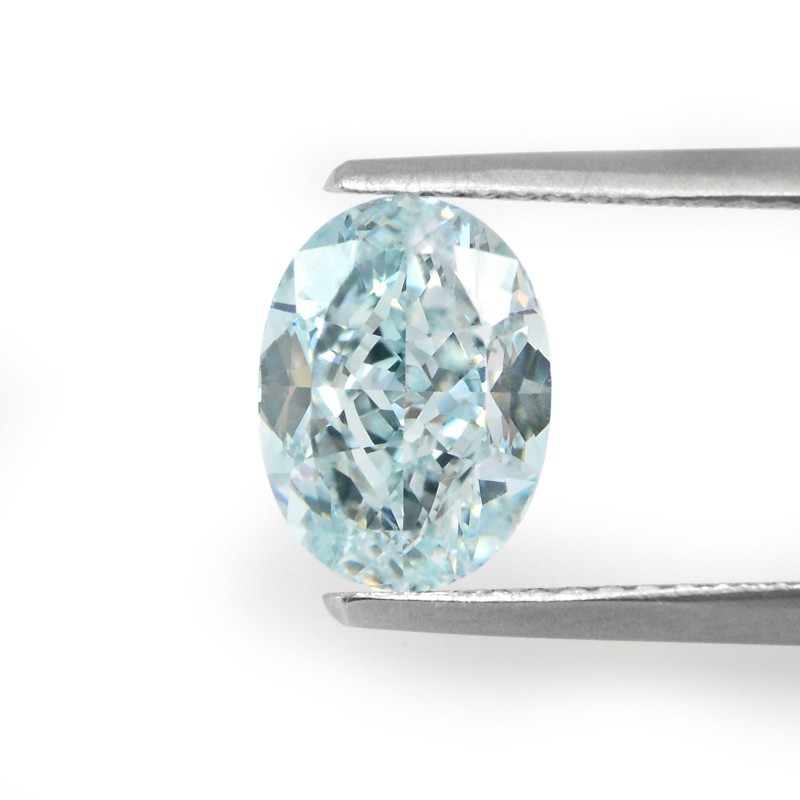 2.15 carat, Fancy Greenish Blue Diamond, Oval Shape, VS2 Clarity, GIA ...