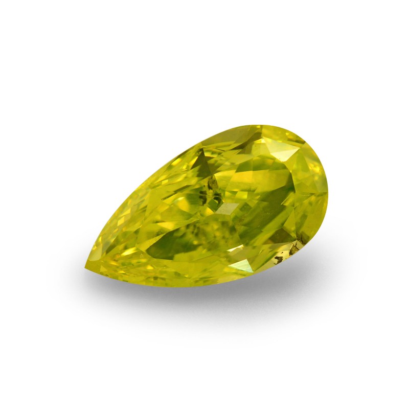 1.01 carat, Fancy Vivid Greenish Yellow Diamond, Pear Shape, SI2 ...