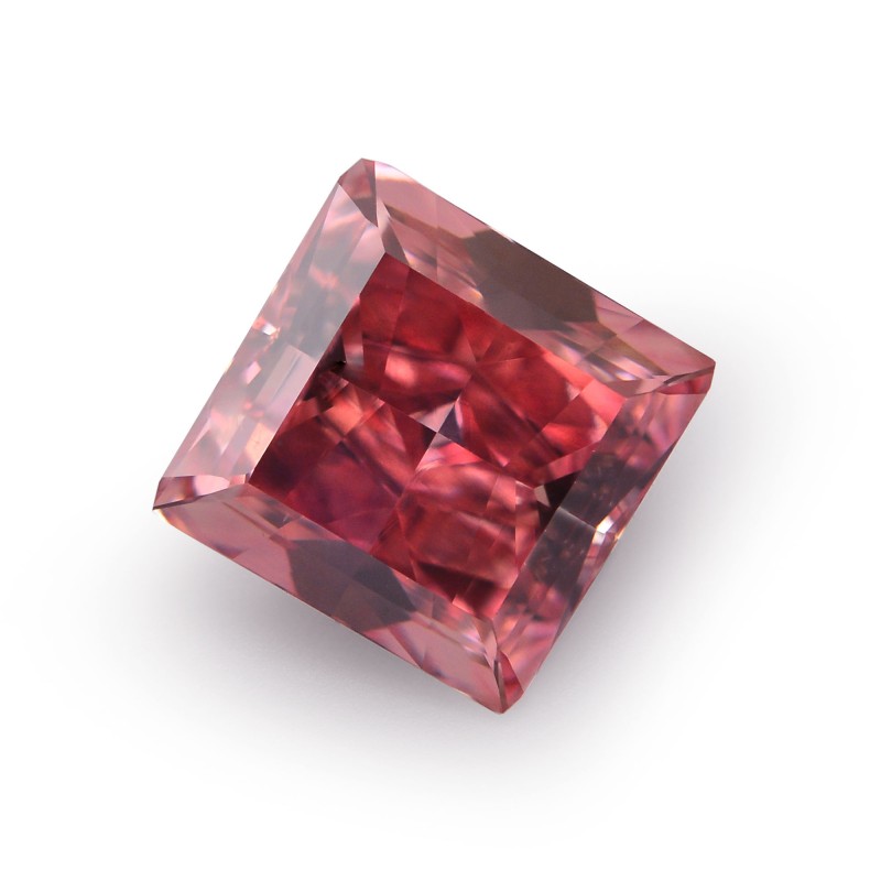 1.02 carat, Fancy Intense Pink Diamond, Princess Shape, VS2 Clarity ...
