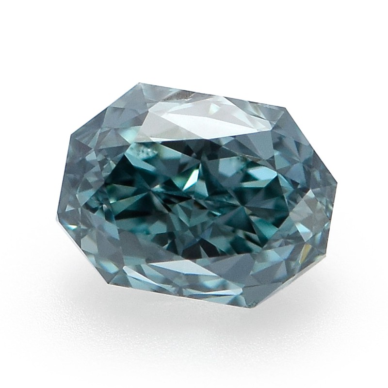 0.44 carat, Fancy Deep Blue Green Diamond, Radiant Shape, SI2 Clarity ...