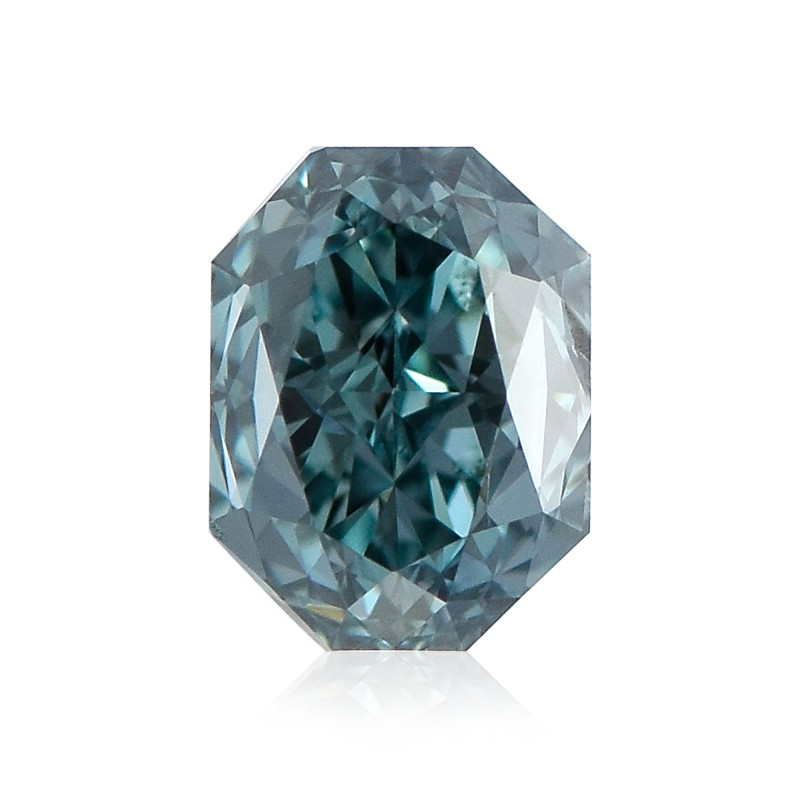 0.44 carat, Fancy Deep Blue Green Diamond, Radiant Shape, SI2 Clarity, GIA, SKU 171856