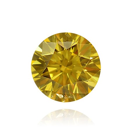 0.24 carat, Fancy Intense Yellow Diamond, Round Shape, VVS2