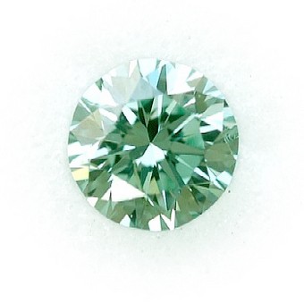0.09 carat, Fancy Vivid Green Diamond, Round Shape, (SI) Clarity 